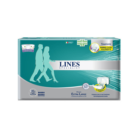 PANNOLONE A MUTANDA LINES SPECIALIST ALTA PROTEZIONE XL 20 PEZZI PANNOLONE A MUTANDA LINES SPECIALIST ALTA PROTEZIONE XL 20 PEZZI