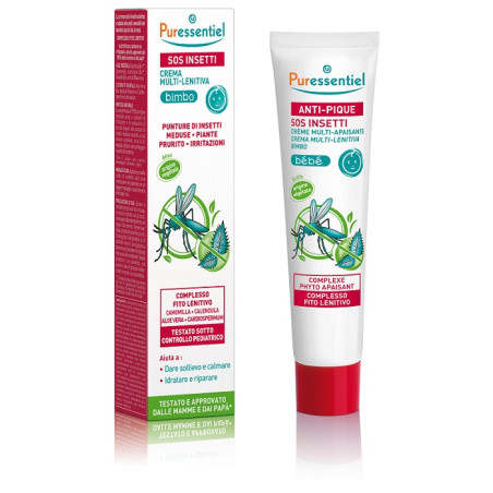 Tubo da 30 ml di SOS Insetti Crema Multi Lenitiva Bambini per punture di insetti. Tubo da 30 ml di SOS Insetti Crema Multi Lenitiva Bambini per punture di insetti.