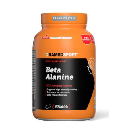 Confezione da 90 compresse si Named Sport Beta Alanine, integratore per ritardare la fatica durante lo sport.