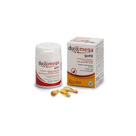 Confezione da 30 capsule di Duomega Gatti, mangime complementare ricco di omega 3.