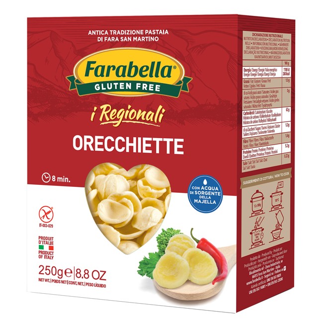 FARABELLA ORECCHIETTE I REGIONALI PASTA FRESCA STABILIZZATA 250 G FARABELLA ORECCHIETTE I REGIONALI PASTA FRESCA STABILIZZATA 250 G