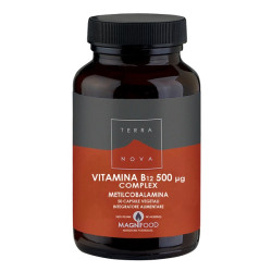 Confezione da 50 capsule di Terranova Vitamina B12 Complex 500 UG Integratore Vitaminico.