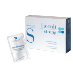 Confezione da 20 bustine di Biocult Strong Integratore Di Fermenti Lattici Per Il Benessere Intestinale.