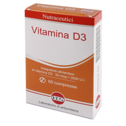 Confezione da 60 compresse di Kos Vitamina D Integratore Per Benessere Di Ossa Denti E Sistema Immunitario.
