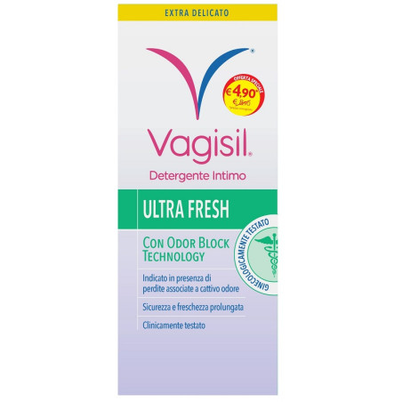 Flacone da 250 ml di Vagisil Detergente Odorblock, detergente intimo quotidiano contro i cattivi odori.