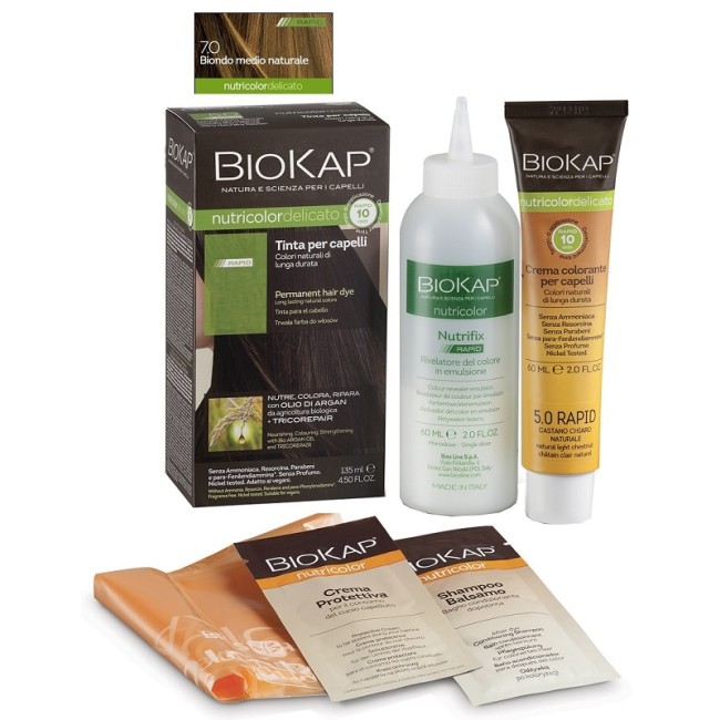BIOS LINE BIOKAP NUTRICOLOR DELICATO RAPID TINTA 7,0 BIONDO MEDIO NATURALE 135 ML BIOS LINE BIOKAP NUTRICOLOR DELICATO RAPID TINTA 7,0 BIONDO MEDIO NATURALE 135 ML