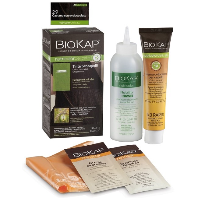BIOS LINE BIOKAP NUTRICOLOR DELICATO RAPID TINTA 2,9 CASTANO SCURO CIOCCOLATO 135 ML BIOS LINE BIOKAP NUTRICOLOR DELICATO RAPID TINTA 2,9 CASTANO SCURO CIOCCOLATO 135 ML