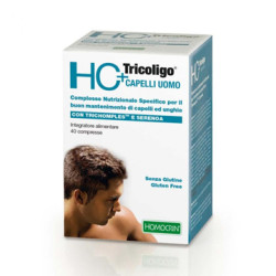 Confezione da 40 compresse di HC+ Tricoligo Uomo Integratore Per La Salute DI Unghie e Capelli.