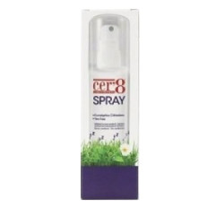 Flacone da 100 ml di Cer 8 Family Spray, utile per respingere le zanzare.