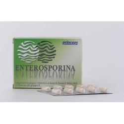 Confezione da 10 capsule di Enterosporina, integratore probiotico per il benessere intestinale.