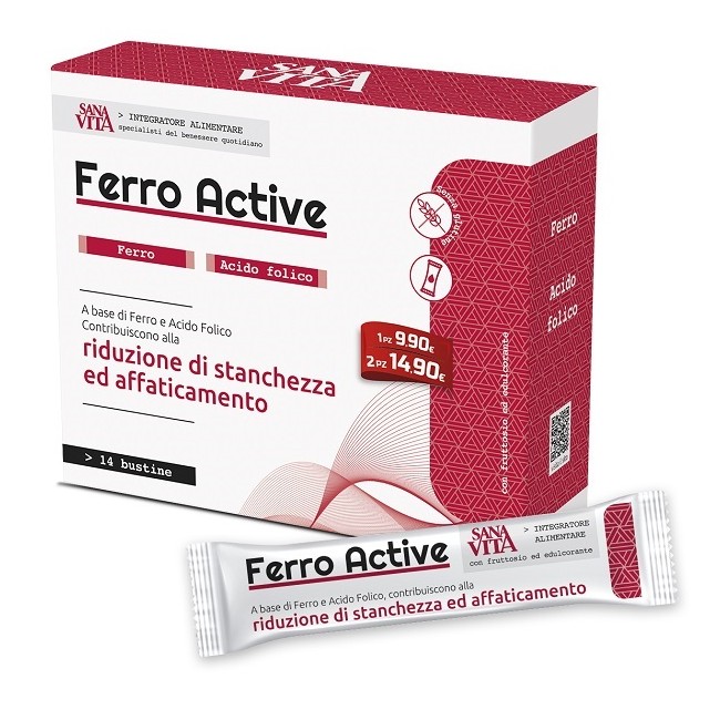 Sanavita Ferro Active Integratore Alimentare 14 Bustine Sanavita Ferro Active Integratore Alimentare 14 Bustine