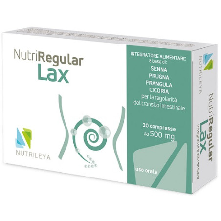 Confezione da 30 compresse di Nutriregular Lax, integratore per la regolarità intestinale.