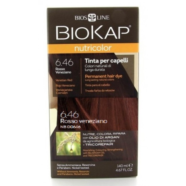 BIOKAP NUTRICOLOR 6,46 ROSSO VENEZIANO TINTA TUBO + FLACONE BIOKAP NUTRICOLOR 6,46 ROSSO VENEZIANO TINTA TUBO + FLACONE