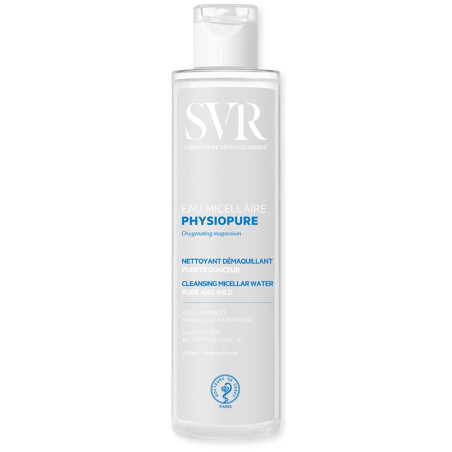 Flacone da 200 ml di Svr Physiopure Acqua Micellare Detergente Struccante Ad Azione Idratante.