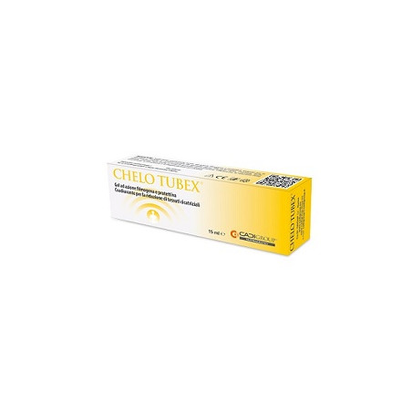 Tubetto da 15 ml di Chelo Tubex gel per la riduzione di tessuti cicatriziali. Tubetto da 15 ml di Chelo Tubex gel per la riduzione di tessuti cicatriziali.