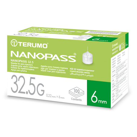 Ago Per Penna Da Insulina Nanopass 32,5 Gauge Lunghezza 6 Mm 100 Pezzi