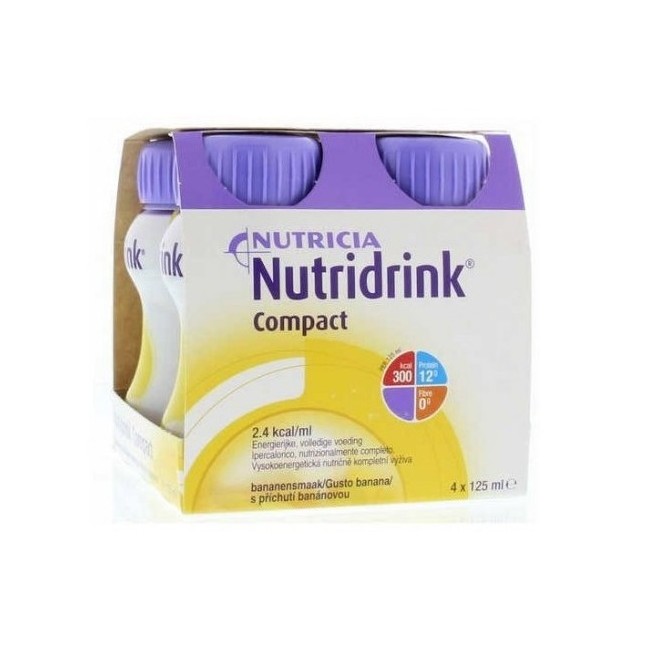 NUTRICIA NUTRIDRINK COMPACT GUSTO BANANA 4 BOTTIGLIE DA 125 ML NUTRICIA NUTRIDRINK COMPACT GUSTO BANANA 4 BOTTIGLIE DA 125 ML