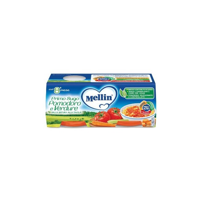 MELLIN PRIMO SUGO POMODORO E VERDURE 2 VASETTI DA 80 G MELLIN PRIMO SUGO POMODORO E VERDURE 2 VASETTI DA 80 G