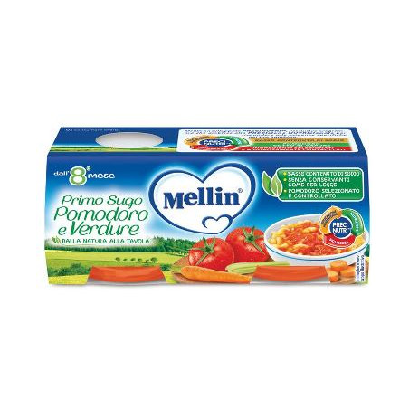 MELLIN PRIMO SUGO POMODORO E VERDURE 2 VASETTI DA 80 G MELLIN PRIMO SUGO POMODORO E VERDURE 2 VASETTI DA 80 G