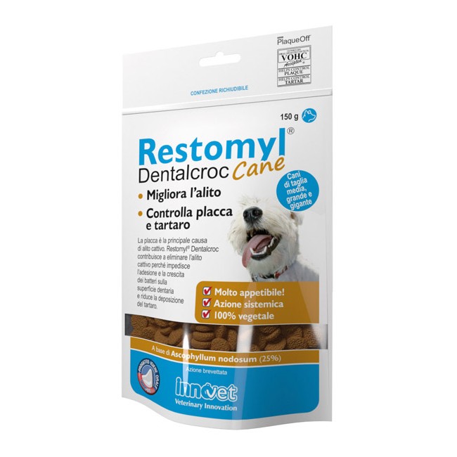 RESTOMYL DENTALCROC CANI TAGLIA MEDIA GRANDE E GIGANTE BUSTA 150 G RESTOMYL DENTALCROC CANI TAGLIA MEDIA GRANDE E GIGANTE BUSTA 150 G