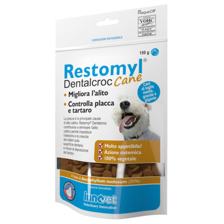 RESTOMYL DENTALCROC CANI TAGLIA MEDIA GRANDE E GIGANTE BUSTA 150 G RESTOMYL DENTALCROC CANI TAGLIA MEDIA GRANDE E GIGANTE BUSTA 150 G