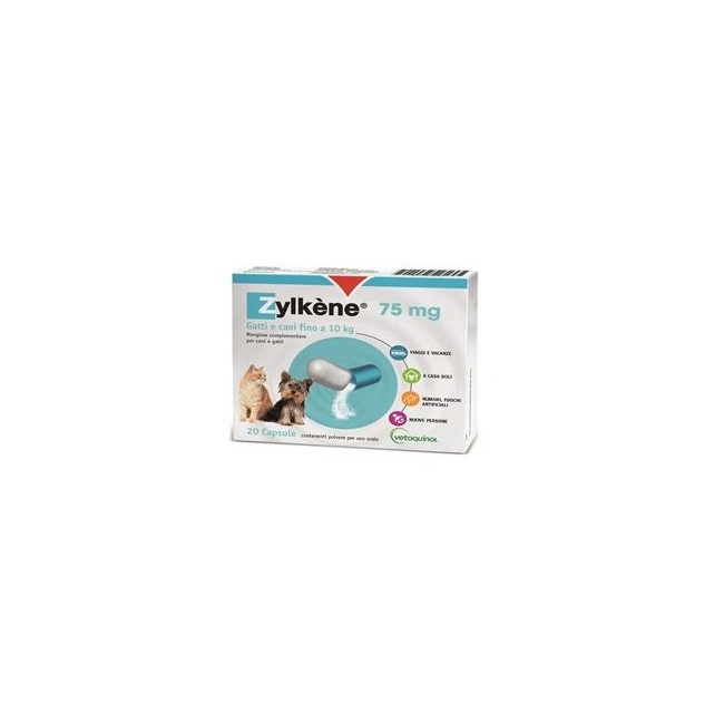 Vetoquinol Zylkene Cani E Gatti Integratore Alimentare 20 Capsule 75mg Vetoquinol Zylkene Cani E Gatti Integratore Alimentare 20 Capsule 75mg