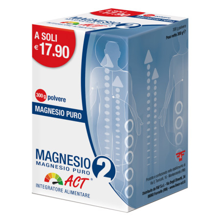 F&F Magnesio 2 Act Magnesio Puro Integratore Alimentare 300g In Polvere