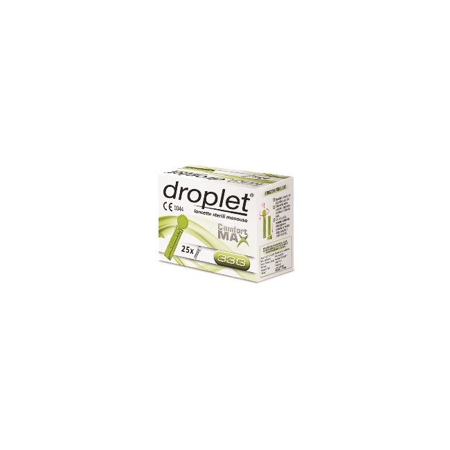 LANCETTE PUNGIDITO DROPLET COMFORT MAX GAUGE 33 25 PEZZI LANCETTE PUNGIDITO DROPLET COMFORT MAX GAUGE 33 25 PEZZI