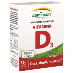 Flacone da 11,4 ml di Biovita Jamieson Vitamina D, integratore per ossa, denti e muscoli.
