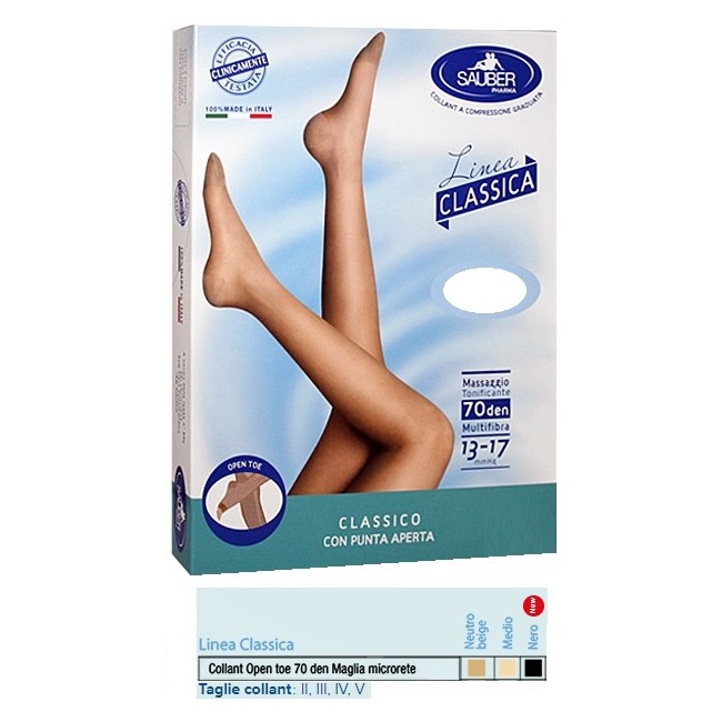 SAUBER COLLANT OPEN TOE MAGLIA MICRORETE 70 DEN COLORE MEDIO 4 LINEA CLASSICA SAUBER COLLANT OPEN TOE MAGLIA MICRORETE 70 DEN COLORE MEDIO 4 LINEA CLASSICA