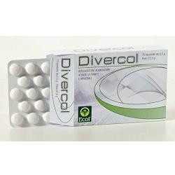 Confezione da 75 tavolette di Ecol Divercol, integratore contro i diverticoli intestinali.