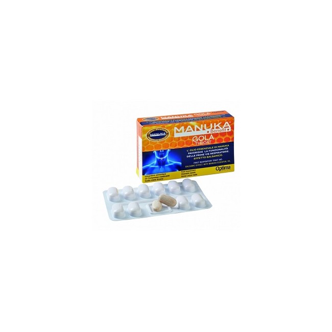 MANUKA BENEFIT GOLA THROAT 20 COMPRESSE MASTICABILI MANUKA BENEFIT GOLA THROAT 20 COMPRESSE MASTICABILI