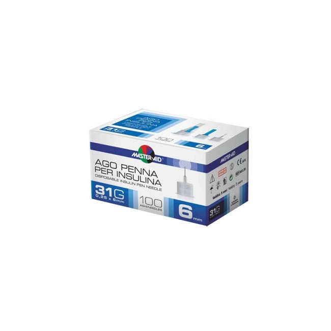 AGO PER PENNA DA INSULINA MASTER-AID 31 GAUGE 6 MM 100 PEZZI AGO PER PENNA DA INSULINA MASTER-AID 31 GAUGE 6 MM 100 PEZZI
