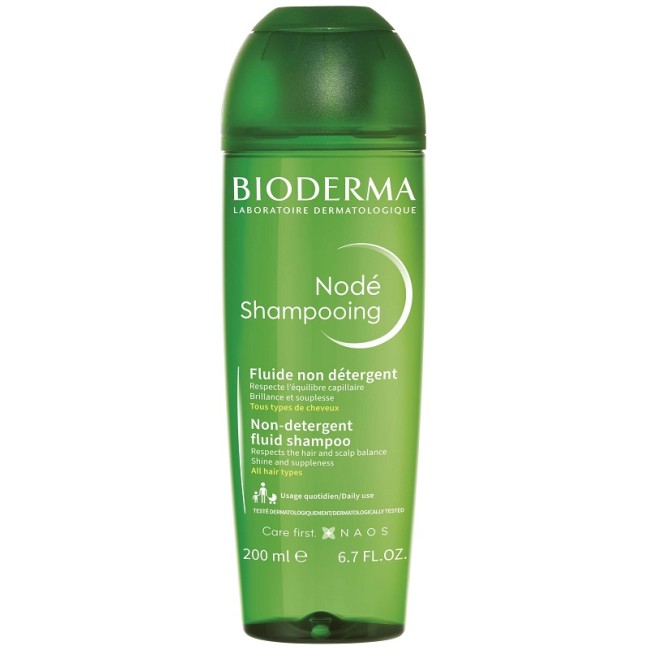 Flacone da 200 ml di Bioderma Node Fluido Shampoo Non Delipidizzante.