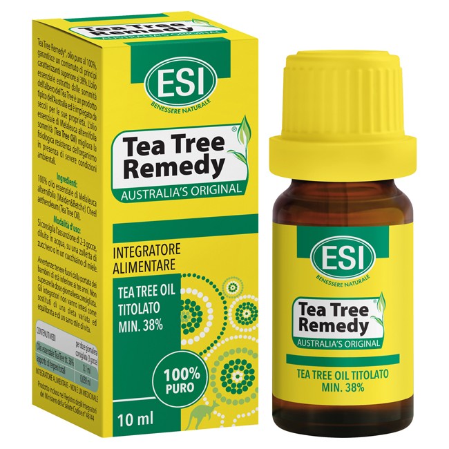 Flacone da 10 Ml di Esi Tea Tree Oil rimedio antibatterico e antifungino. Flacone da 10 Ml di Esi Tea Tree Oil rimedio antibatterico e antifungino.