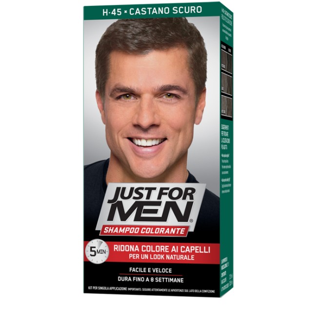 JUST FOR MEN SHAMPOO COLORANTE H45 CASTANO SCURO ATTIVATORE CHIARO 38,5 ML + BASE COLORE 27,5 ML JUST FOR MEN SHAMPOO COLORANTE H45 CASTANO SCURO ATTIVATORE CHIARO 38,5 ML + BASE COLORE 27,5 ML