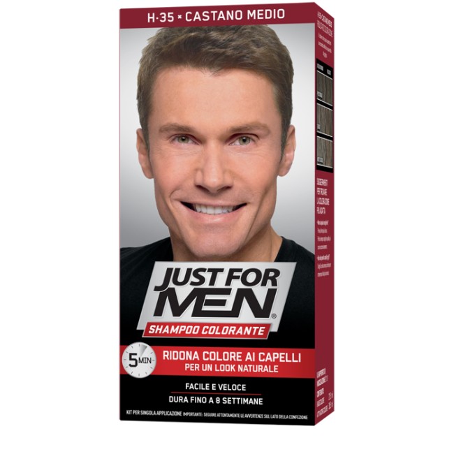 JUST FOR MEN SHAMPOO COLORANTE H35 CASTANO MEDIO ATTIVATORE CHIARO 38,5 ML + BASE COLORE 27,5 ML JUST FOR MEN SHAMPOO COLORANTE H35 CASTANO MEDIO ATTIVATORE CHIARO 38,5 ML + BASE COLORE 27,5 ML