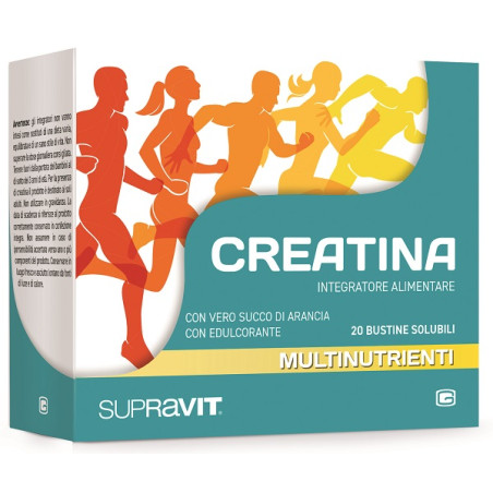 Confezione da 20 bustine di Supravit Creatina Integratore Per Migliorare Le Prestazioni Degli Sportivi.