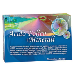 Confezione da 20 capsule di Acido Folico + Minerali, integratore per la gravidanza.