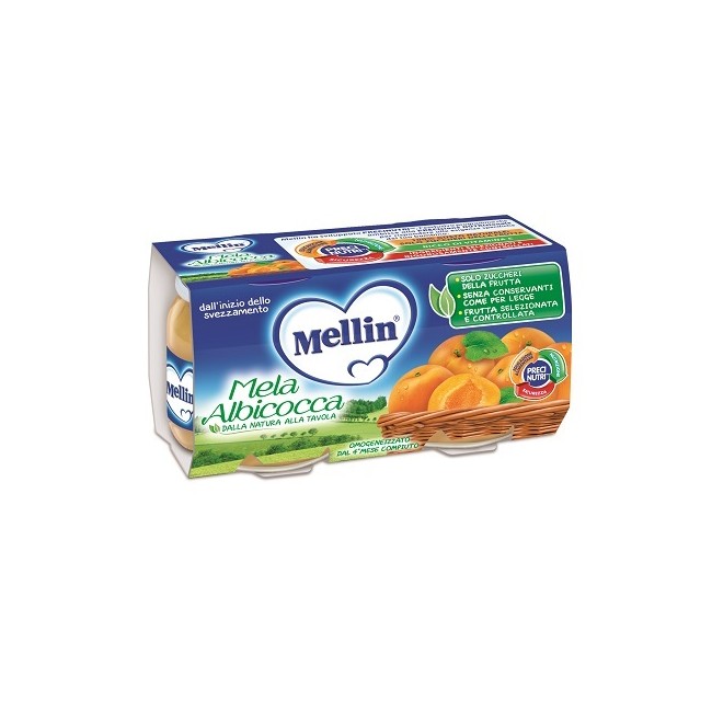 MELLIN OMOGENEIZZATO MELA/ALBICOCCA 100 G 2 PEZZI MELLIN OMOGENEIZZATO MELA/ALBICOCCA 100 G 2 PEZZI