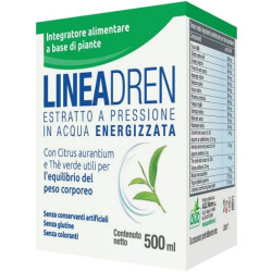 Flacone da 500 ml di Lineadren, integratore dimagrante e drenante.