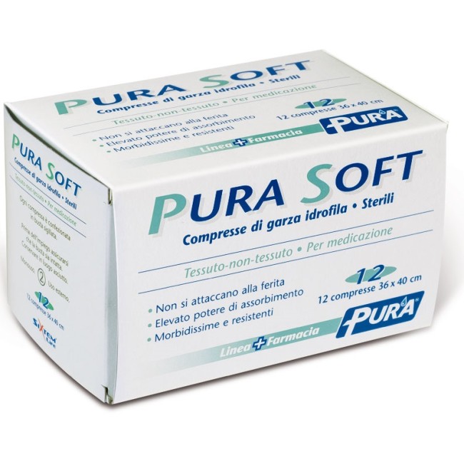 GARZA IN TESSUTO NON TESSUTO PURA SOFT 36X40CM 12 PEZZI GARZA IN TESSUTO NON TESSUTO PURA SOFT 36X40CM 12 PEZZI
