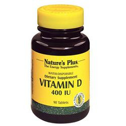 Flacone da 90 tavolette di Nature's Plus Vitamina D3, integratore per ossa fragili e difese immunitarie basse.