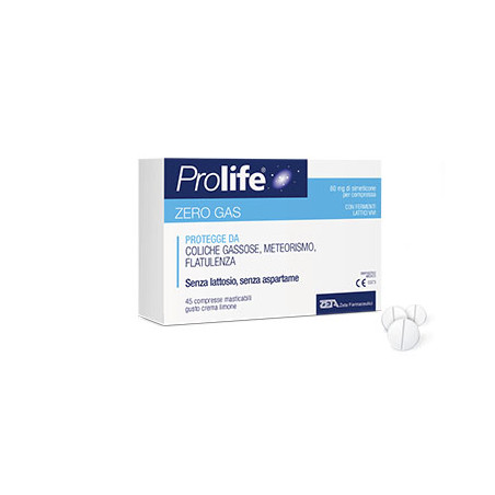 Prolife Zero Gas Senza Lattosio Senza Aspertame Integratore Alimentare 45 Compresse