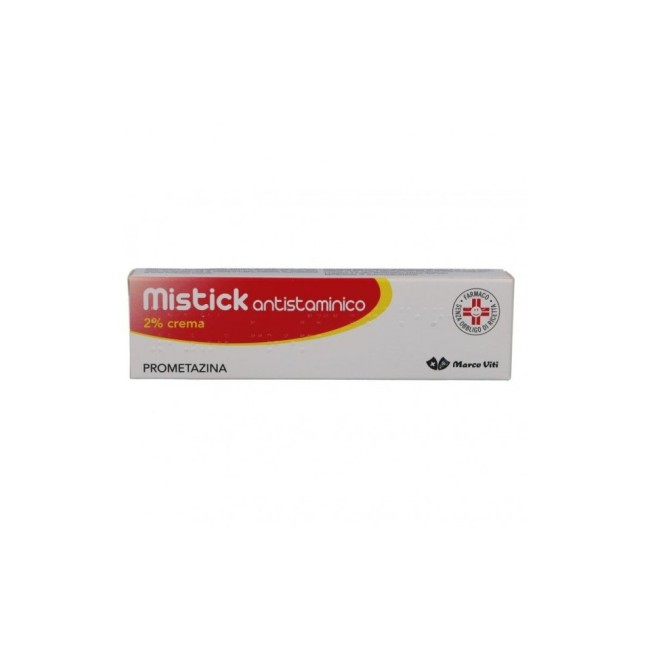 Tubo da 30 grammi di Mistick Antistaminico 2 %, crema per prurito, arrossamenti e punture di insetto. Tubo da 30 grammi di Mistick Antistaminico 2 %, crema per prurito, arrossamenti e punture di insetto.