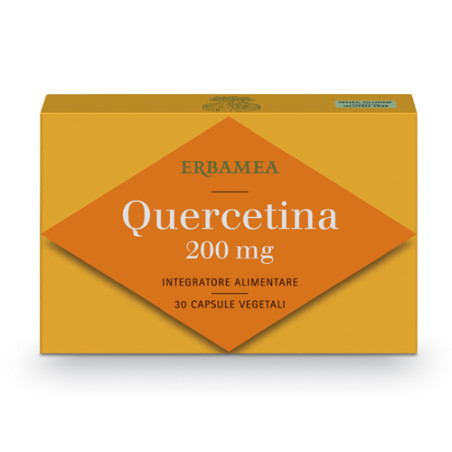 Confezione da 30 capsule di Erbamea Quercetina 200 Mg Integratore Per Le Difese Immunitarie. Confezione da 30 capsule di Erbamea Quercetina 200 Mg Integratore Per Le Difese Immunitarie.