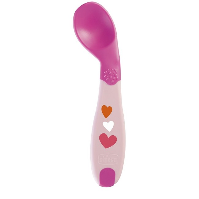 Chicco - CHICCO CUCCHIAIO ANGOLATO 8M+ ROSA