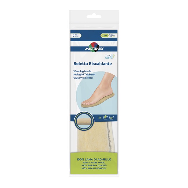 MASTER-AID FOOTCARE SOLETTA RISCALDANTE RITAGLIABILE 2 PEZZI I3 MASTER-AID FOOTCARE SOLETTA RISCALDANTE RITAGLIABILE 2 PEZZI I3