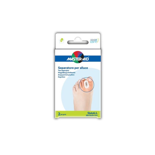 SEPARATORE DITA IN GEL MASTER-AID FOOTCARE PER ALLUCE SMALL 2 PEZZI D1 SEPARATORE DITA IN GEL MASTER-AID FOOTCARE PER ALLUCE SMALL 2 PEZZI D1