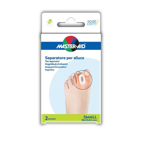 SEPARATORE DITA IN GEL MASTER-AID FOOTCARE PER ALLUCE SMALL 2 PEZZI D1 SEPARATORE DITA IN GEL MASTER-AID FOOTCARE PER ALLUCE SMALL 2 PEZZI D1